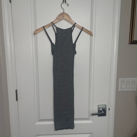 NEW DION LEE SEAMLESS LOOP TANK DRESS Medium Grey Ribbed Knit {$390} Medium - Picture 10 of 12